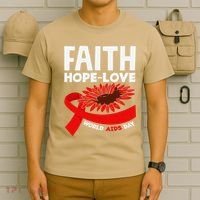 Faith Hopelove Hiv Aids Awareness World Aids Day T-Shirt thumb 6