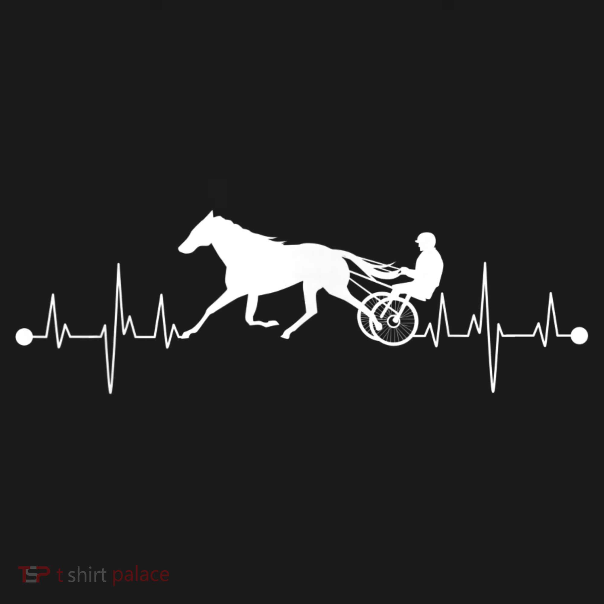 Funny Harness Horse Racing Gift For Men Women Cool Heartbeat Polo