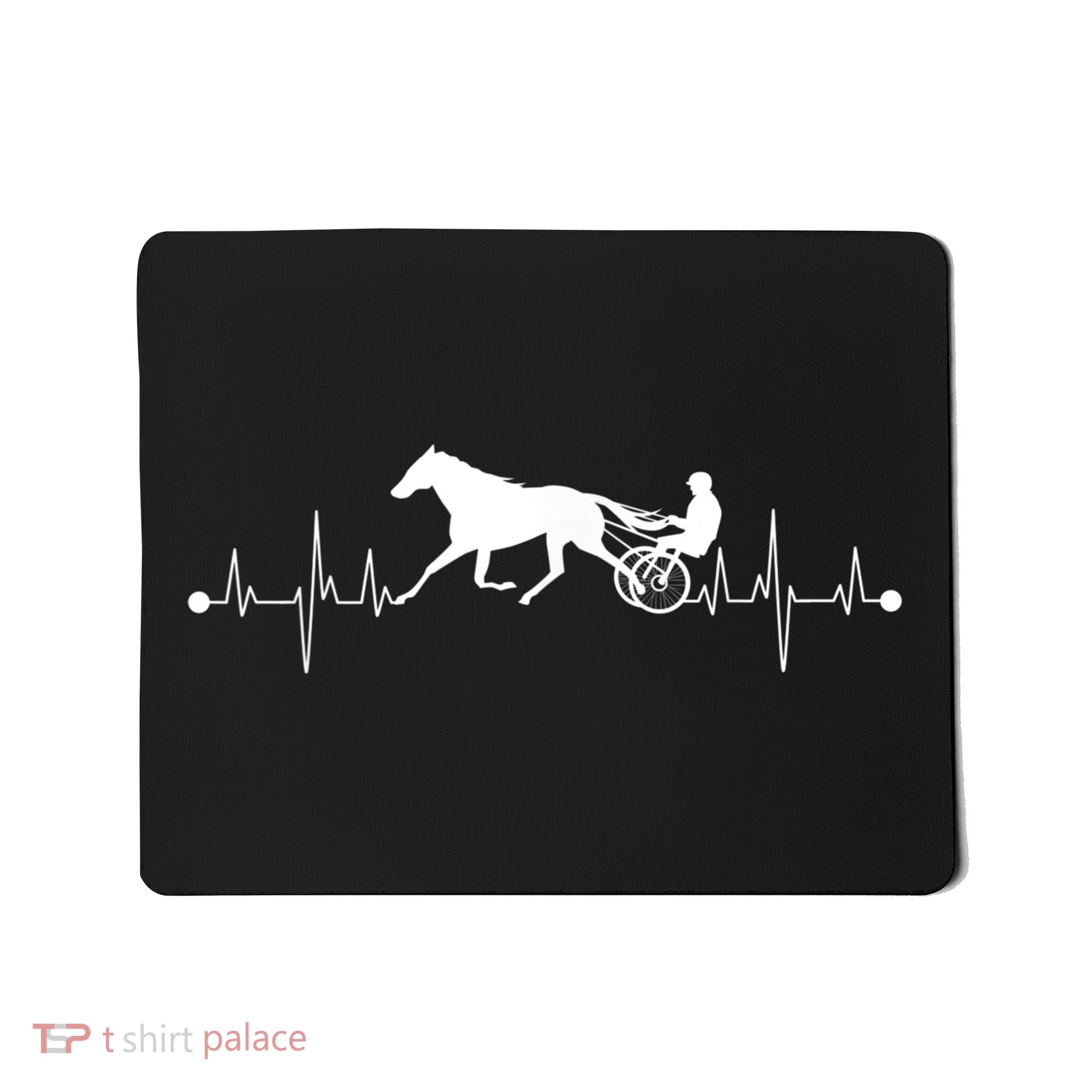 Funny Harness Horse Racing Gift For Men Women Cool Heartbeat Mousepad