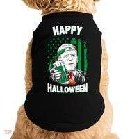 Funny Happy Halloween Joe Biden St Patrick's Day Doggie Tank thumb 0