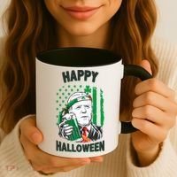 Funny Happy Halloween Joe Biden St Patrick's Day Coffee Mug thumb 3