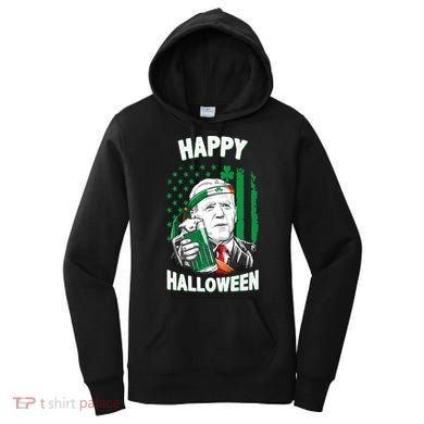 Funny Happy Halloween Joe Biden St Patrick's Day Women's Hoodie