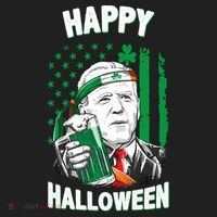 Funny Happy Halloween Joe Biden St Patrick's Day Hat thumb 2