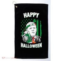 Funny Happy Halloween Joe Biden St Patrick's Day Golf Towel thumb 0