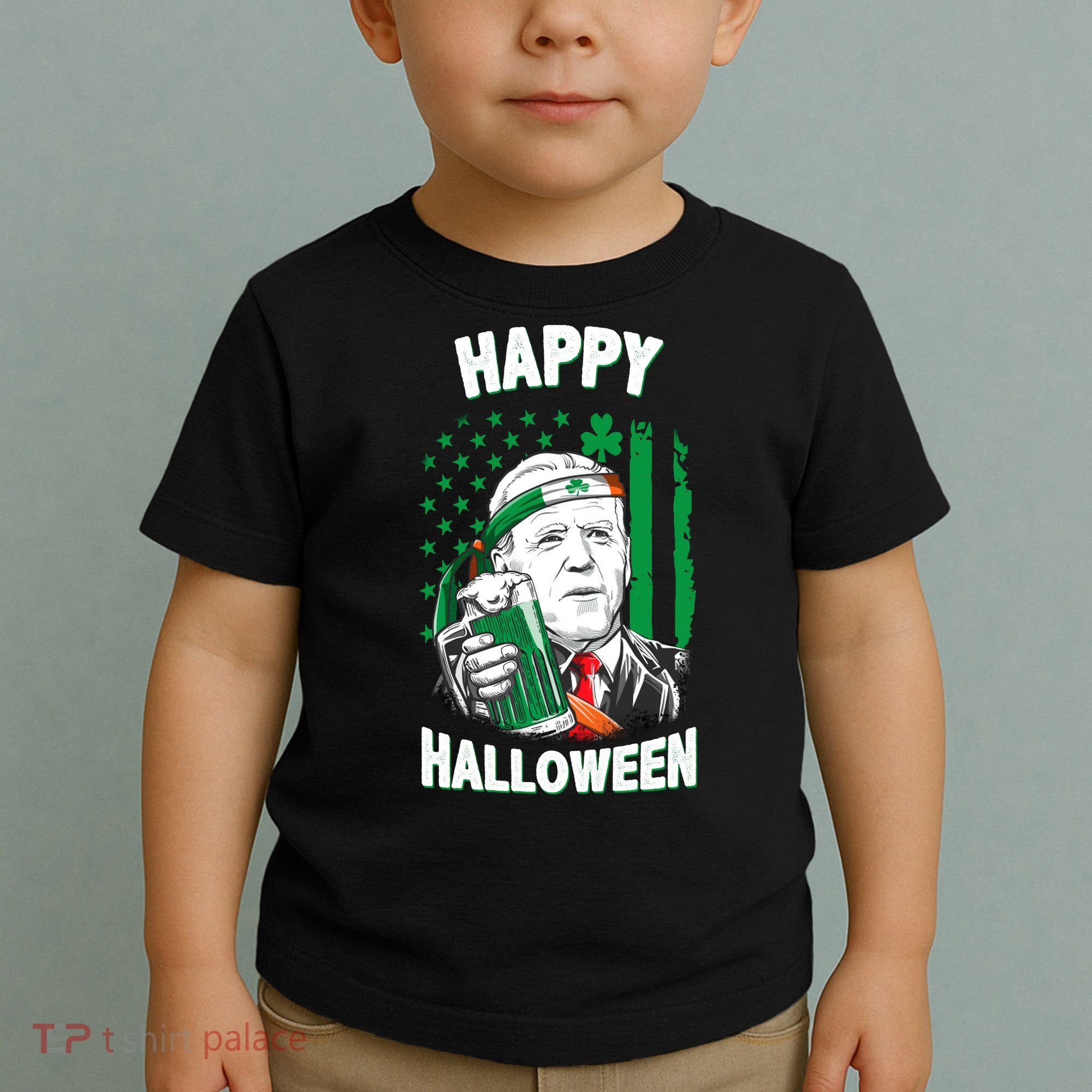 Funny Happy Halloween Joe Biden St Patrick's Day Toddler T-Shirt