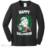 Funny Happy Halloween Joe Biden St Patrick's Day Kids Long Sleeve Shirt thumb 0