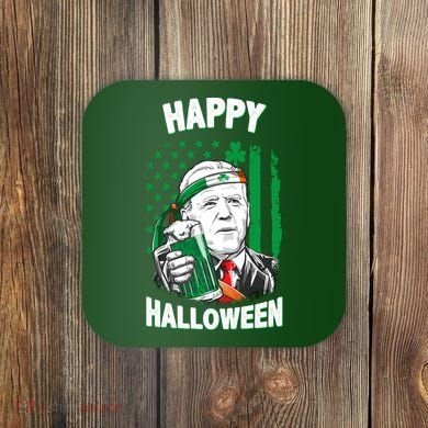 Funny Happy Halloween Joe Biden St Patrick's Day Coaster