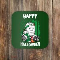 Funny Happy Halloween Joe Biden St Patrick's Day Coaster thumb 0