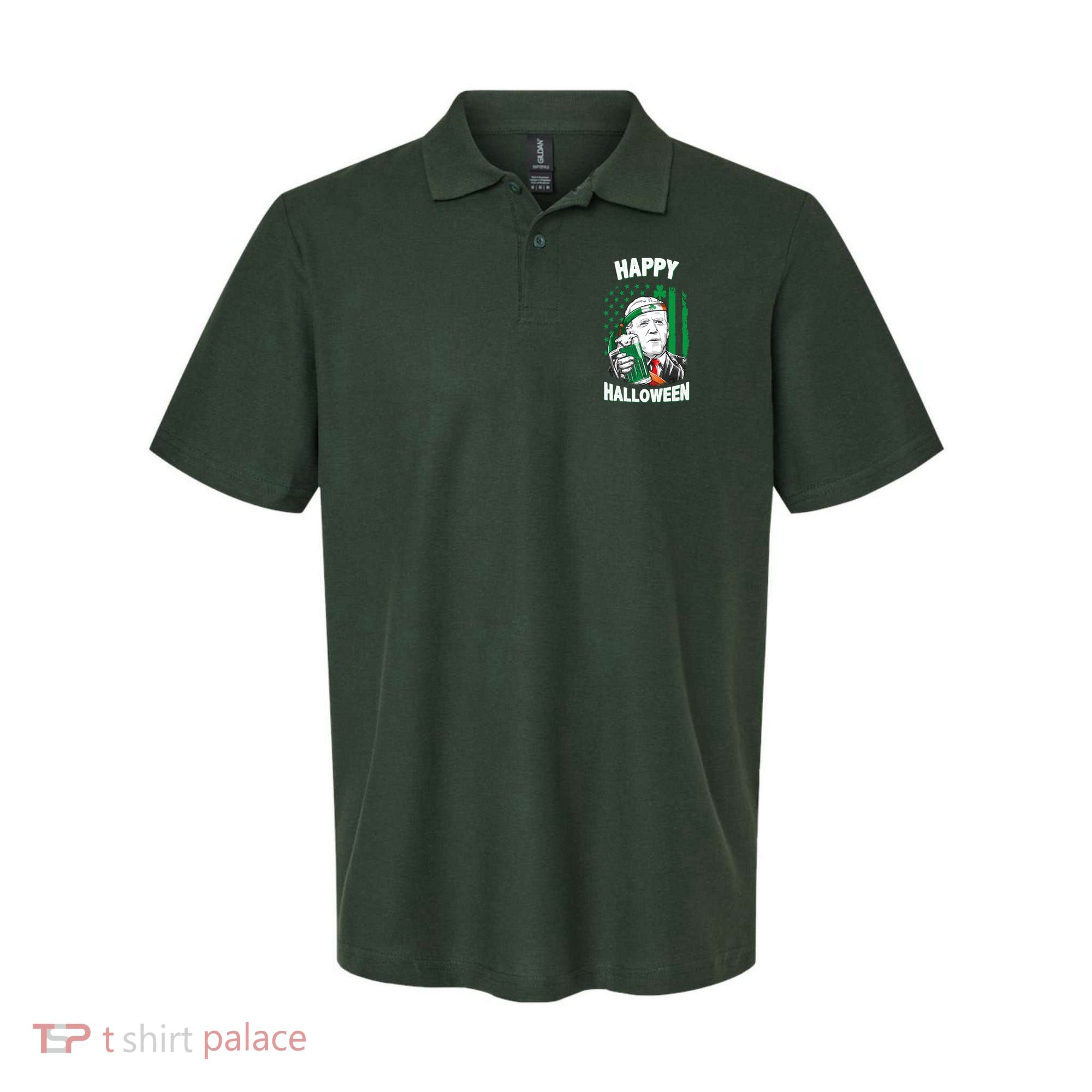 Funny Happy Halloween Joe Biden St Patrick's Day Polo