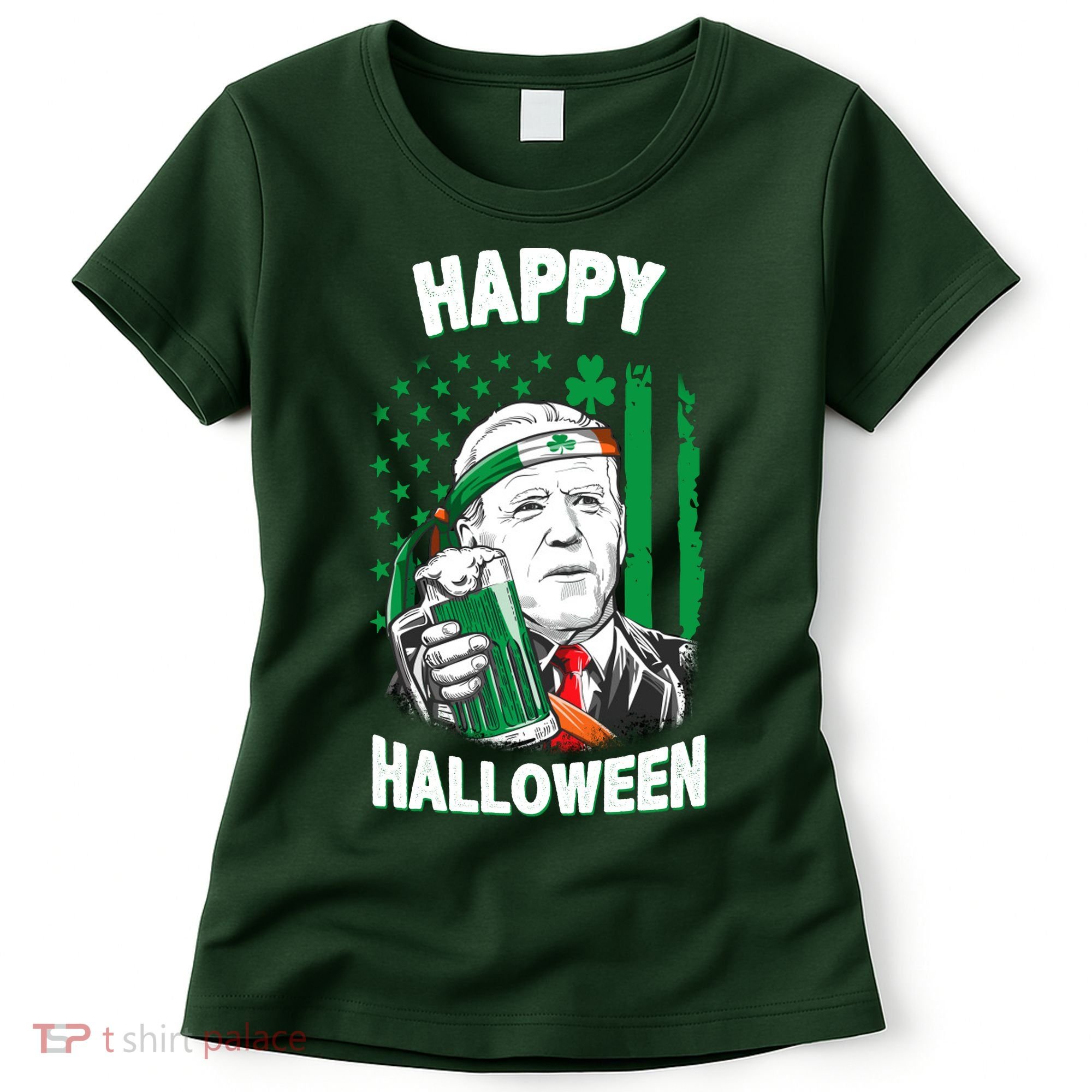 Funny Happy Halloween Joe Biden St Patrick's Day Women's T-Shirt