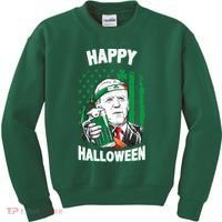 Funny Happy Halloween Joe Biden St Patrick's Day Kids Sweatshirt thumb 0