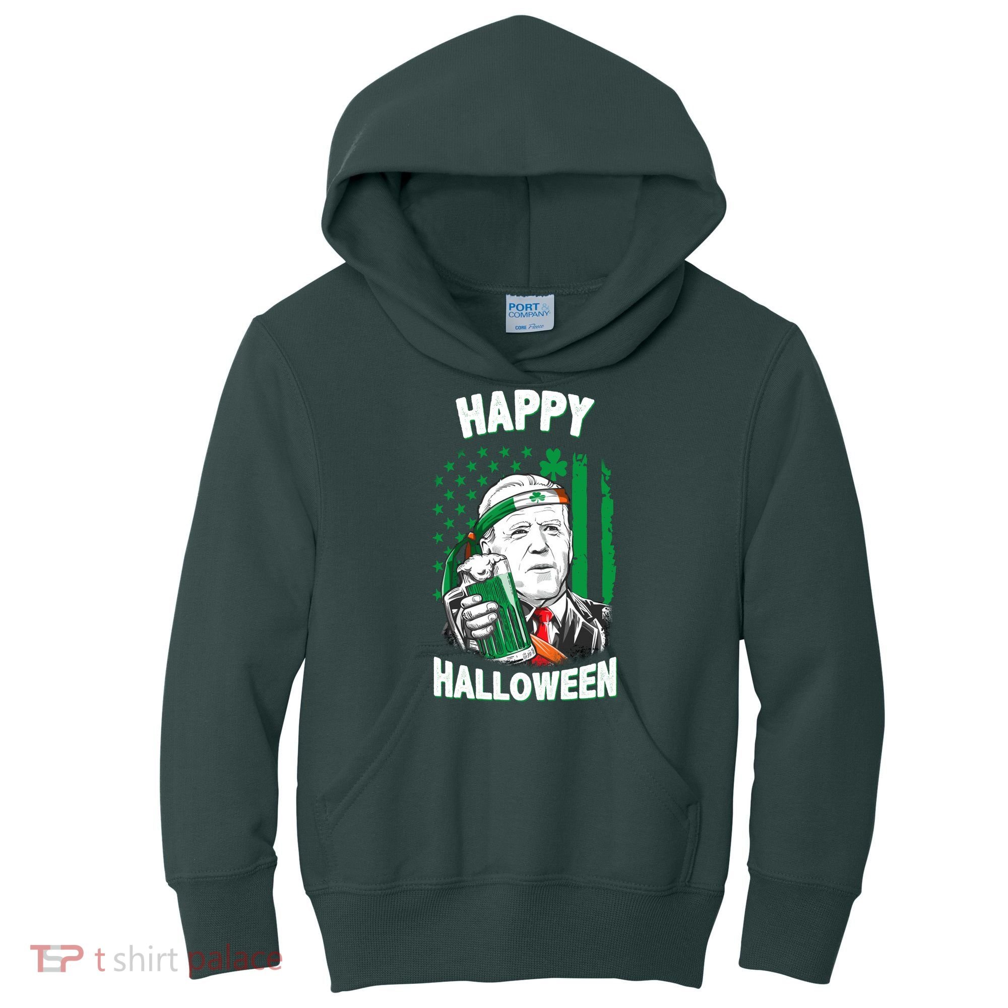 Funny Happy Halloween Joe Biden St Patrick's Day Kids Hoodie
