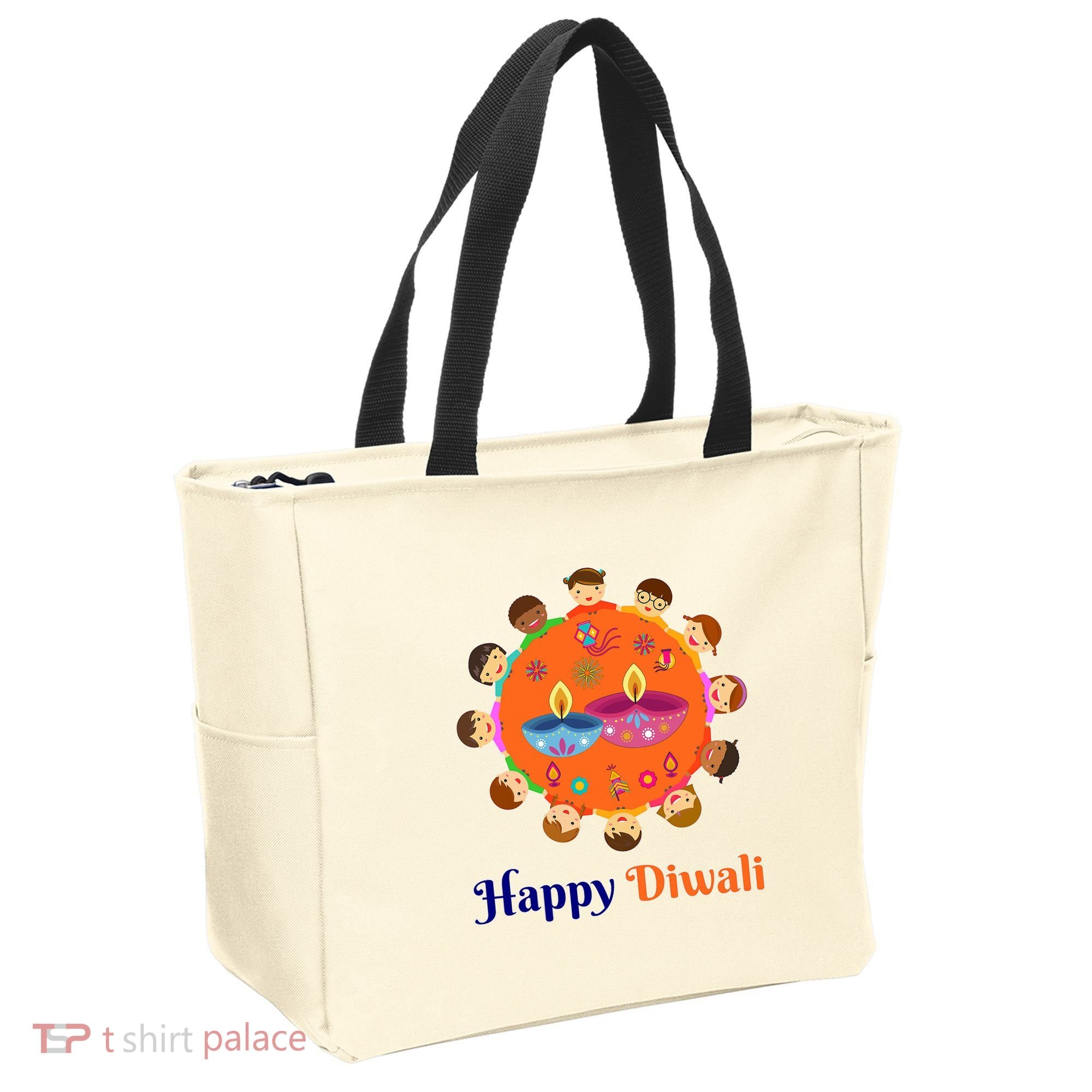 Family Hindu Happy Diwali Tote Bag