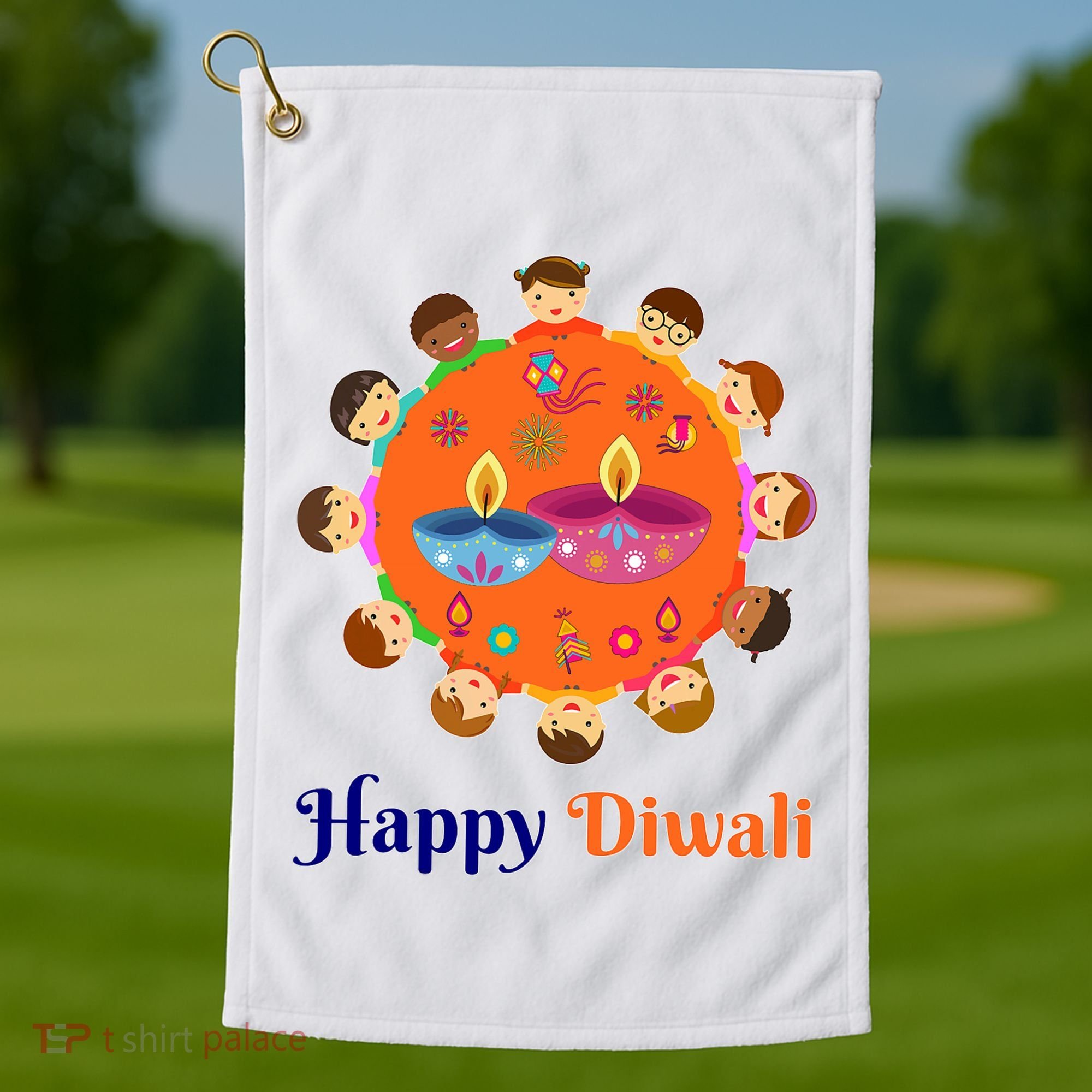 Family Hindu Happy Diwali Golf Towel