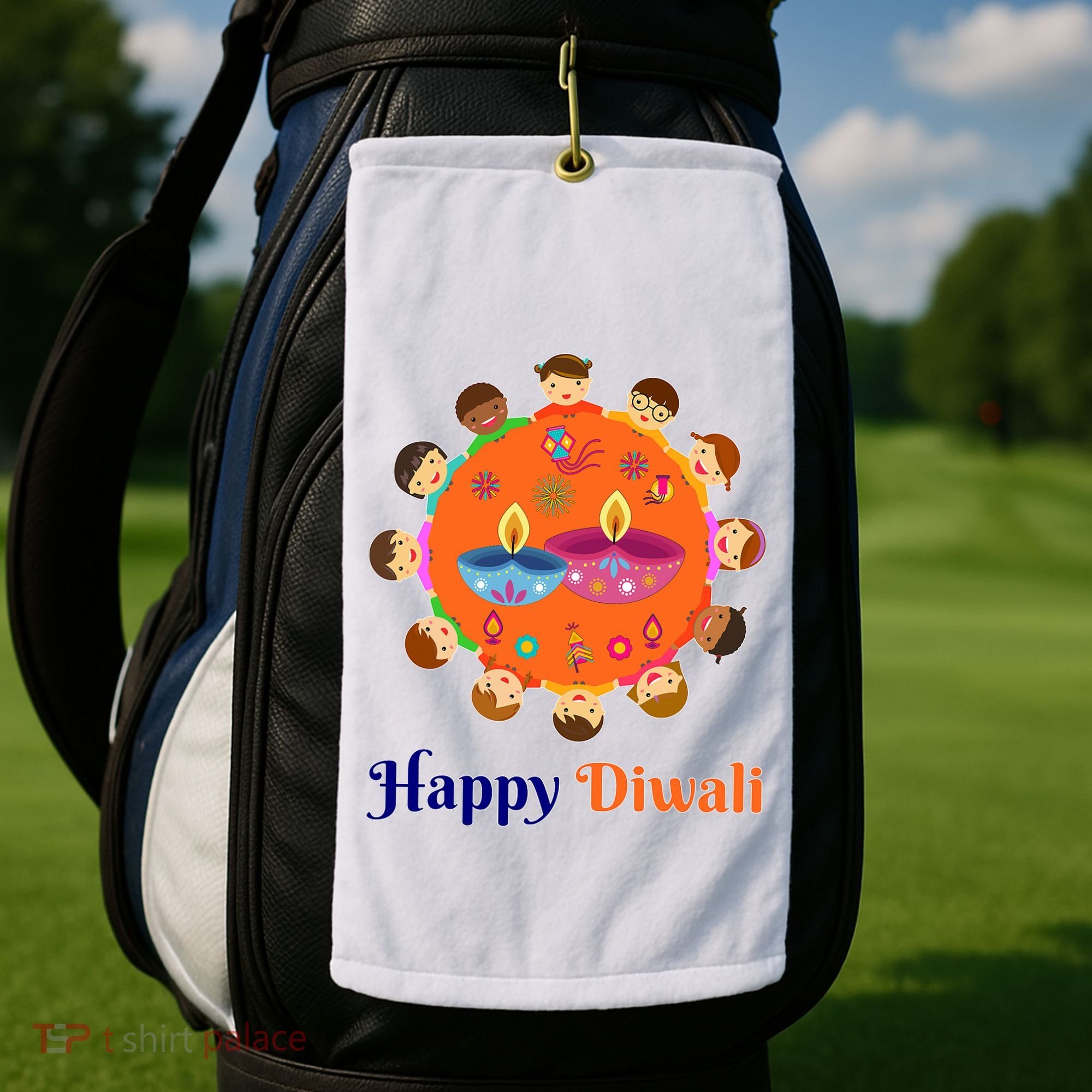 Family Hindu Happy Diwali Golf Towel