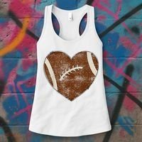 Football Heart I Love Football Red Women's Tank Top thumb 3