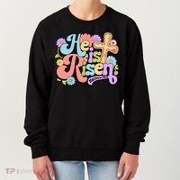 Floral He Is Risen Happy Easter Christian Bible Verse Faith  Women's Sweatshirt thumb 0