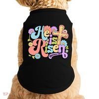 Floral He Is Risen Happy Easter Christian Bible Verse Faith  Doggie Tank thumb 0