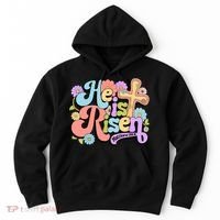 Floral He Is Risen Happy Easter Christian Bible Verse Faith  Hoodie thumb 0