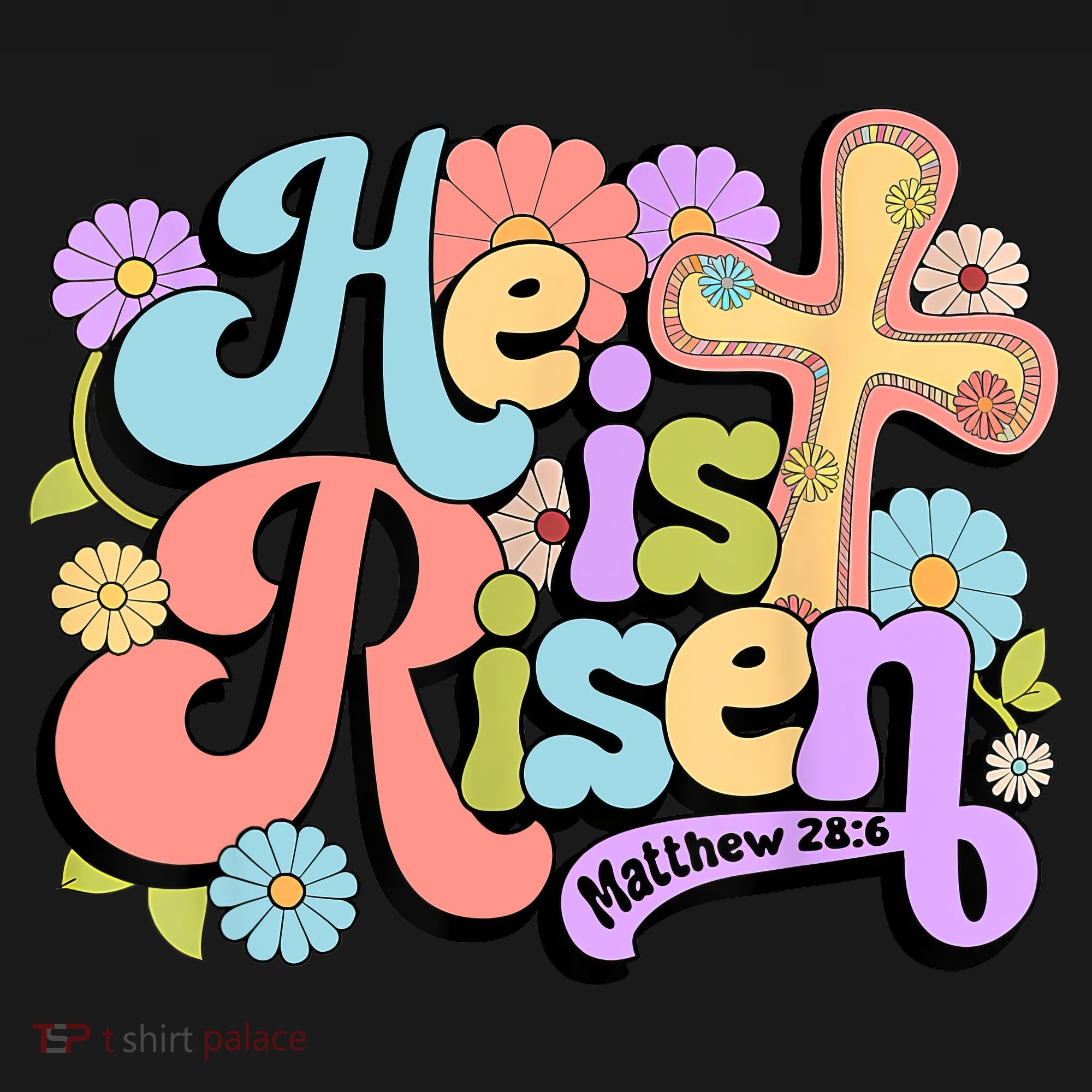Floral He Is Risen Happy Easter Christian Bible Verse Faith  Hoodie