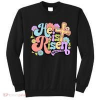 Floral He Is Risen Happy Easter Christian Bible Verse Faith  Sweatshirt thumb 0