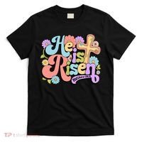 Floral He Is Risen Happy Easter Christian Bible Verse Faith  T-Shirt thumb 0