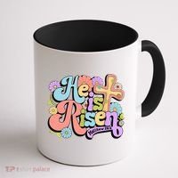 Floral He Is Risen Happy Easter Christian Bible Verse Faith  Coffee Mug thumb 1