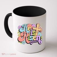 Floral He Is Risen Happy Easter Christian Bible Verse Faith  Coffee Mug thumb 0