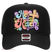 Floral He Is Risen Happy Easter Christian Bible Verse Faith  Hat thumb 0