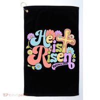 Floral He Is Risen Happy Easter Christian Bible Verse Faith  Golf Towel thumb 0