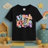 Floral He Is Risen Happy Easter Christian Bible Verse Faith  Toddler T-Shirt thumb 3