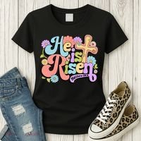 Floral He Is Risen Happy Easter Christian Bible Verse Faith  Women's T-Shirt thumb 3