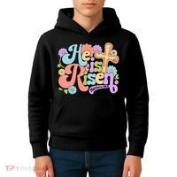 Floral He Is Risen Happy Easter Christian Bible Verse Faith  Kids Hoodie thumb 4