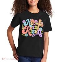 Floral He Is Risen Happy Easter Christian Bible Verse Faith  Kids T-Shirt thumb 2