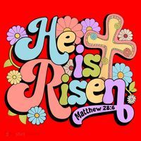 Floral He Is Risen Happy Easter Christian Bible Verse Faith  Santa Hat thumb 1