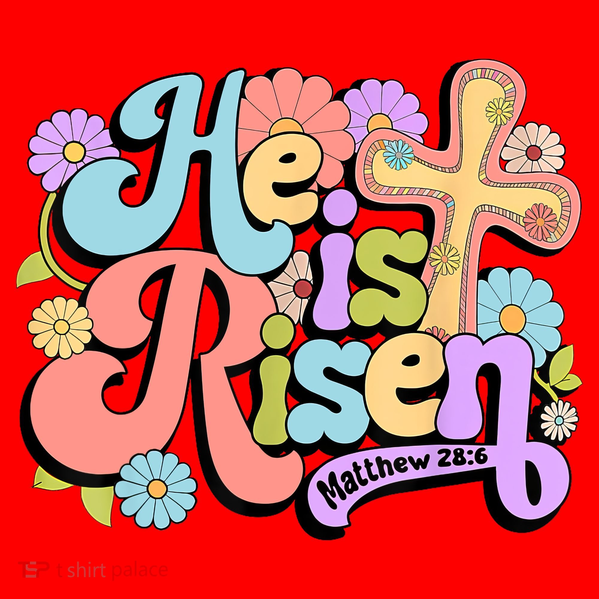 Floral He Is Risen Happy Easter Christian Bible Verse Faith  Santa Hat