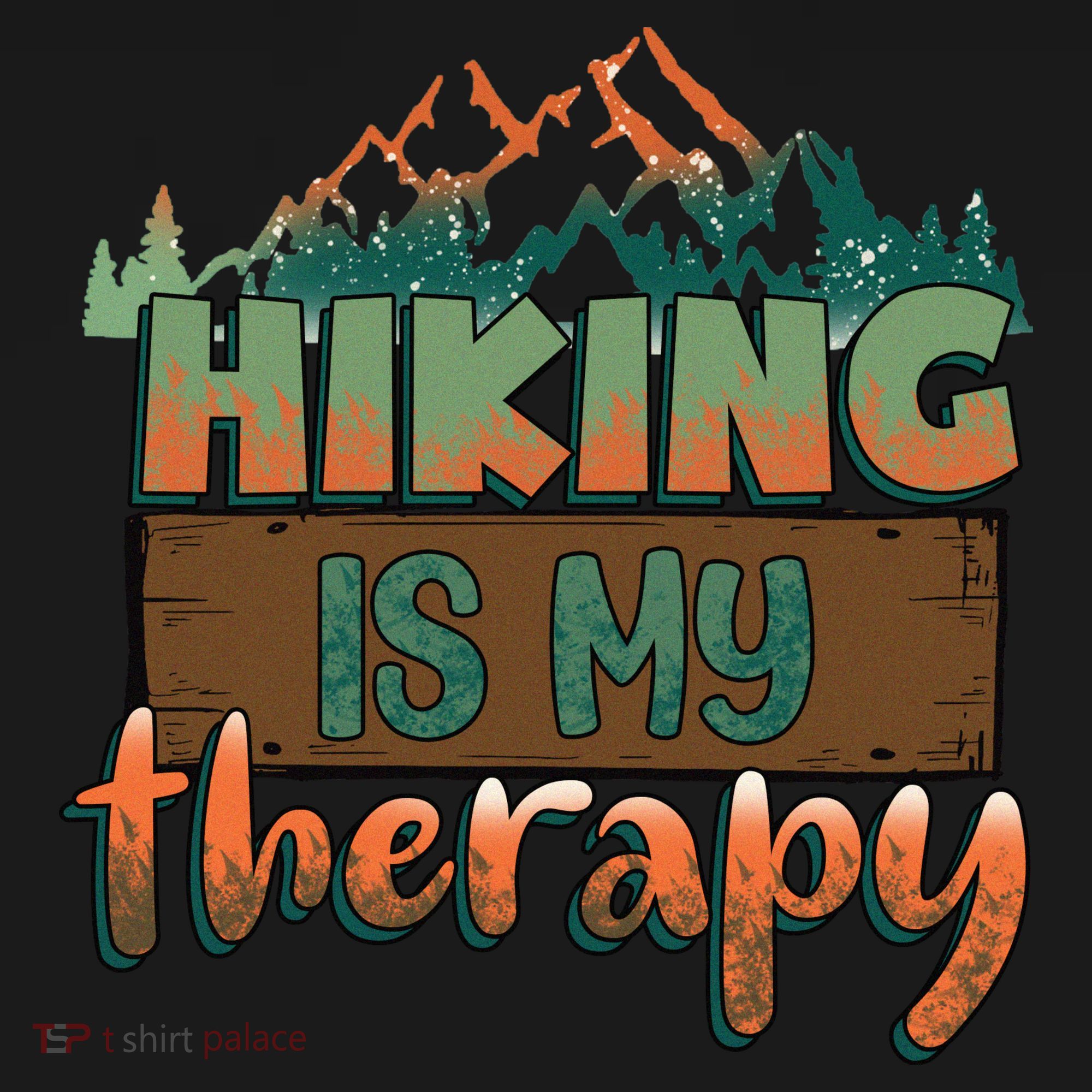 Funny Hiking Is My Therapy Camping Mountain Love Gift Toddler Hoodie