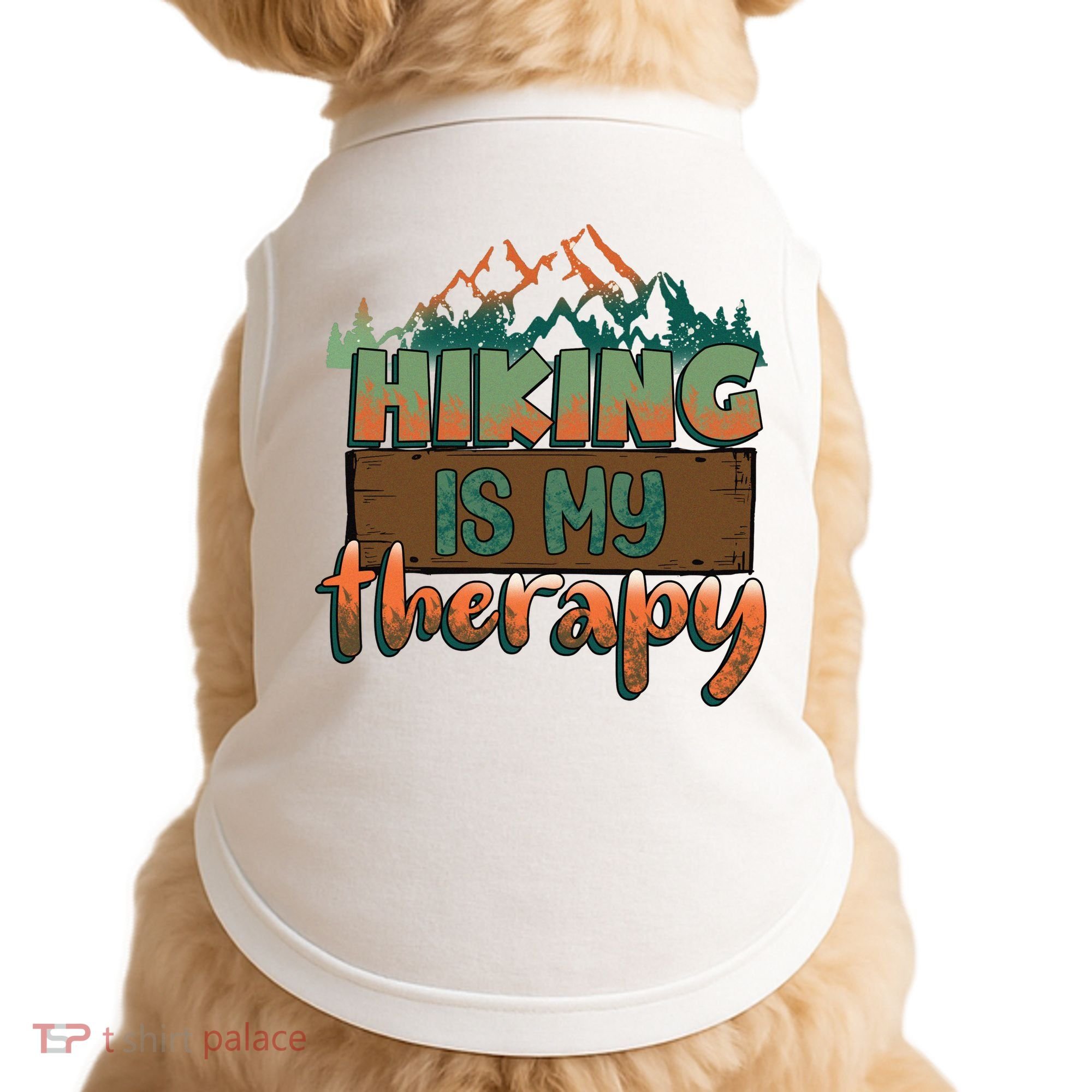 Funny Hiking Is My Therapy Camping Mountain Love Gift Doggie Tank