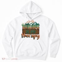 Funny Hiking Is My Therapy Camping Mountain Love Gift Hoodie thumb 0