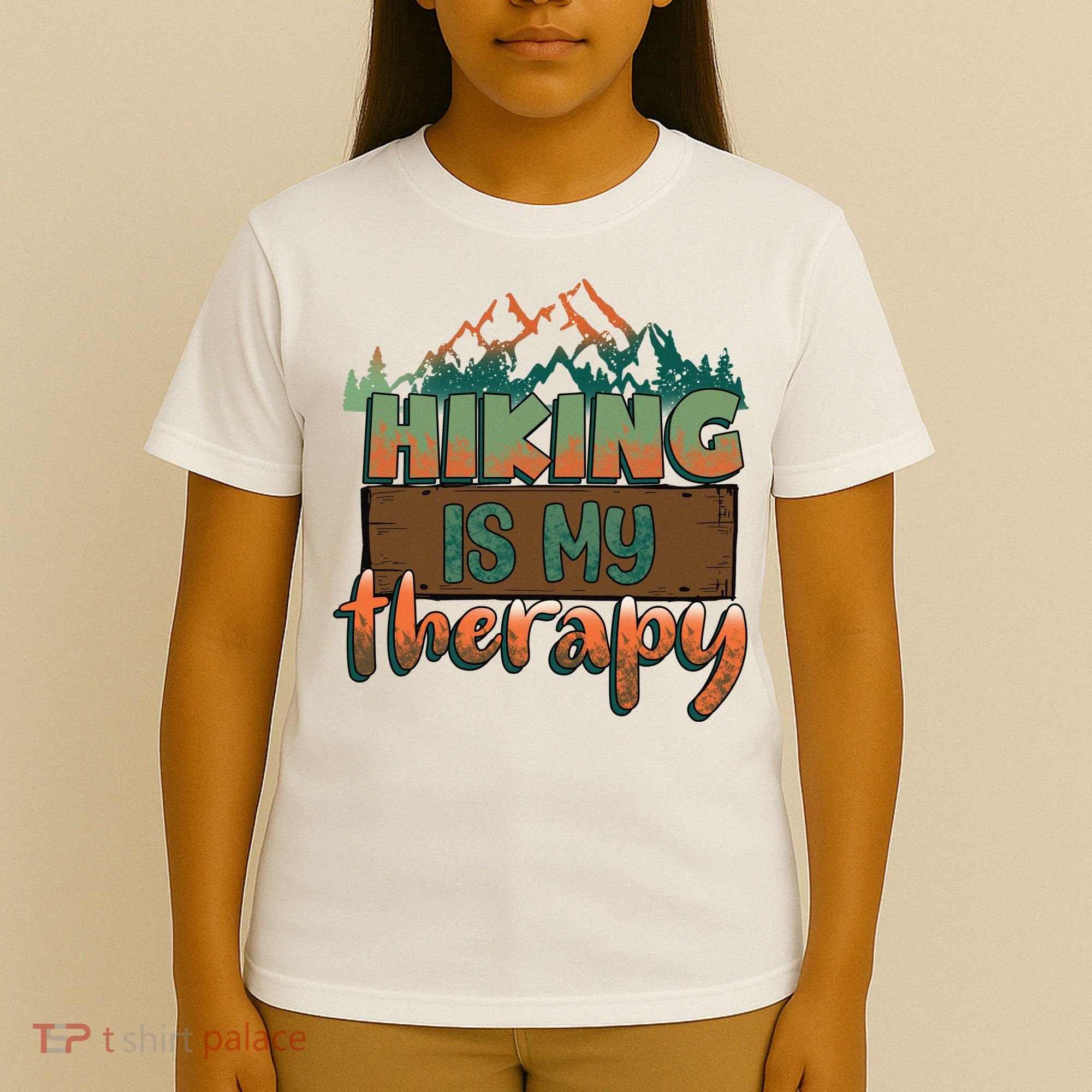 Funny Hiking Is My Therapy Camping Mountain Love Gift T-Shirt