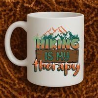Funny Hiking Is My Therapy Camping Mountain Love Gift Coffee Mug thumb 2