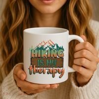 Funny Hiking Is My Therapy Camping Mountain Love Gift Coffee Mug thumb 3