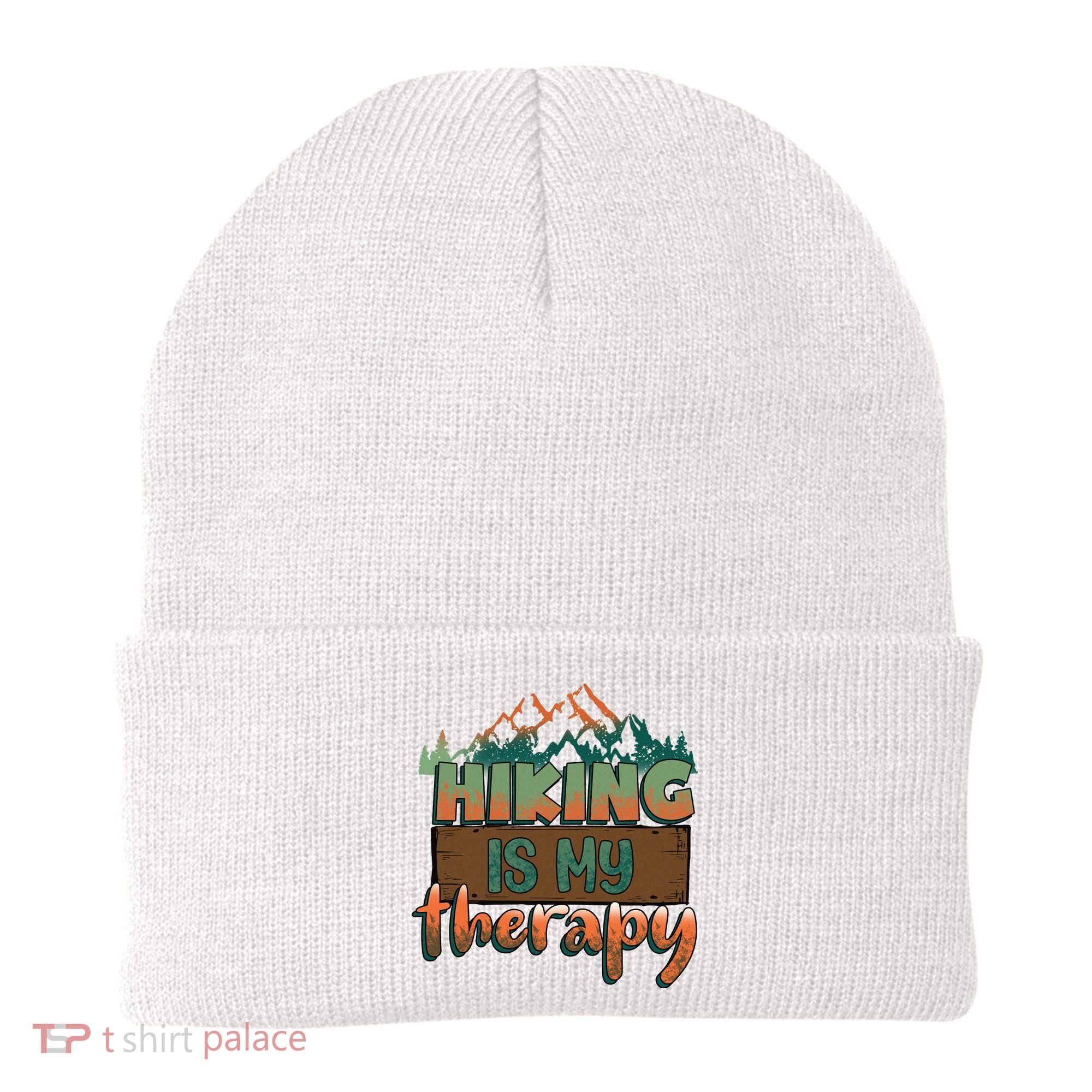 Funny Hiking Is My Therapy Camping Mountain Love Gift Beanie