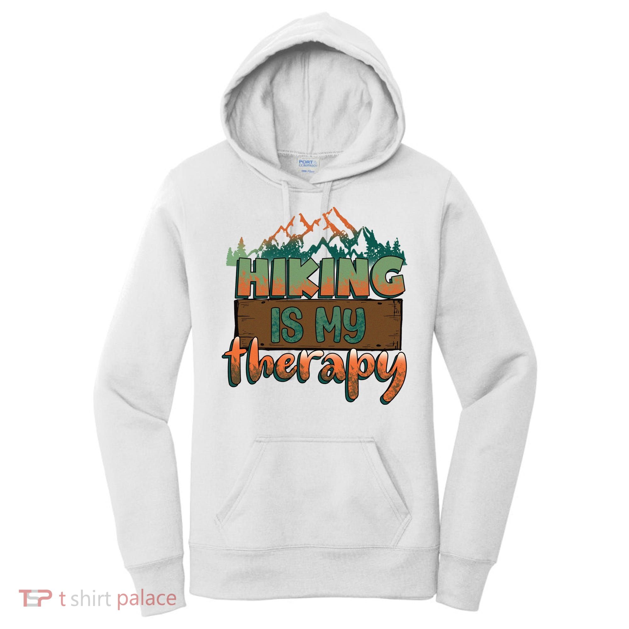 Funny Hiking Is My Therapy Camping Mountain Love Gift Women's Hoodie