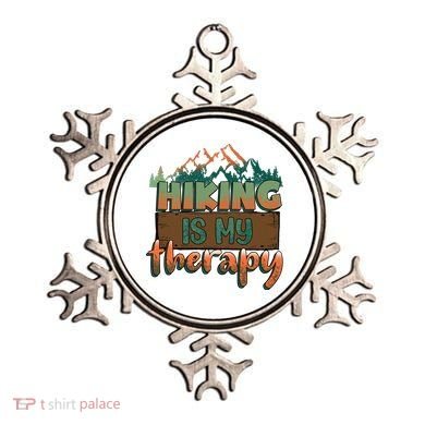 Funny Hiking Is My Therapy Camping Mountain Love Gift Ornament