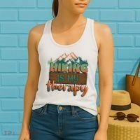 Funny Hiking Is My Therapy Camping Mountain Love Gift Women's Tank Top thumb 2