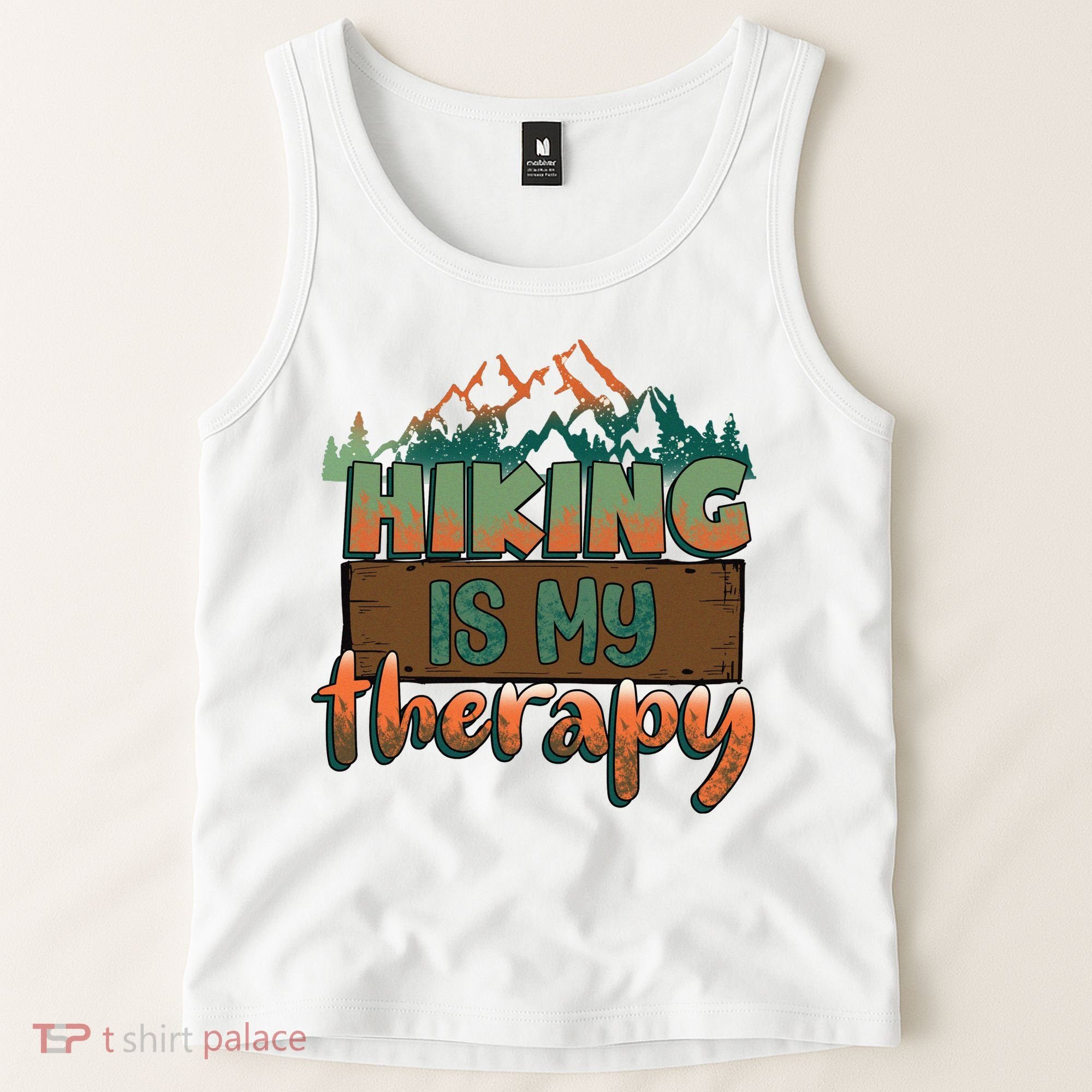 Funny Hiking Is My Therapy Camping Mountain Love Gift Tank Top