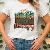 Funny Hiking Is My Therapy Camping Mountain Love Gift Women's T-Shirt thumb 2