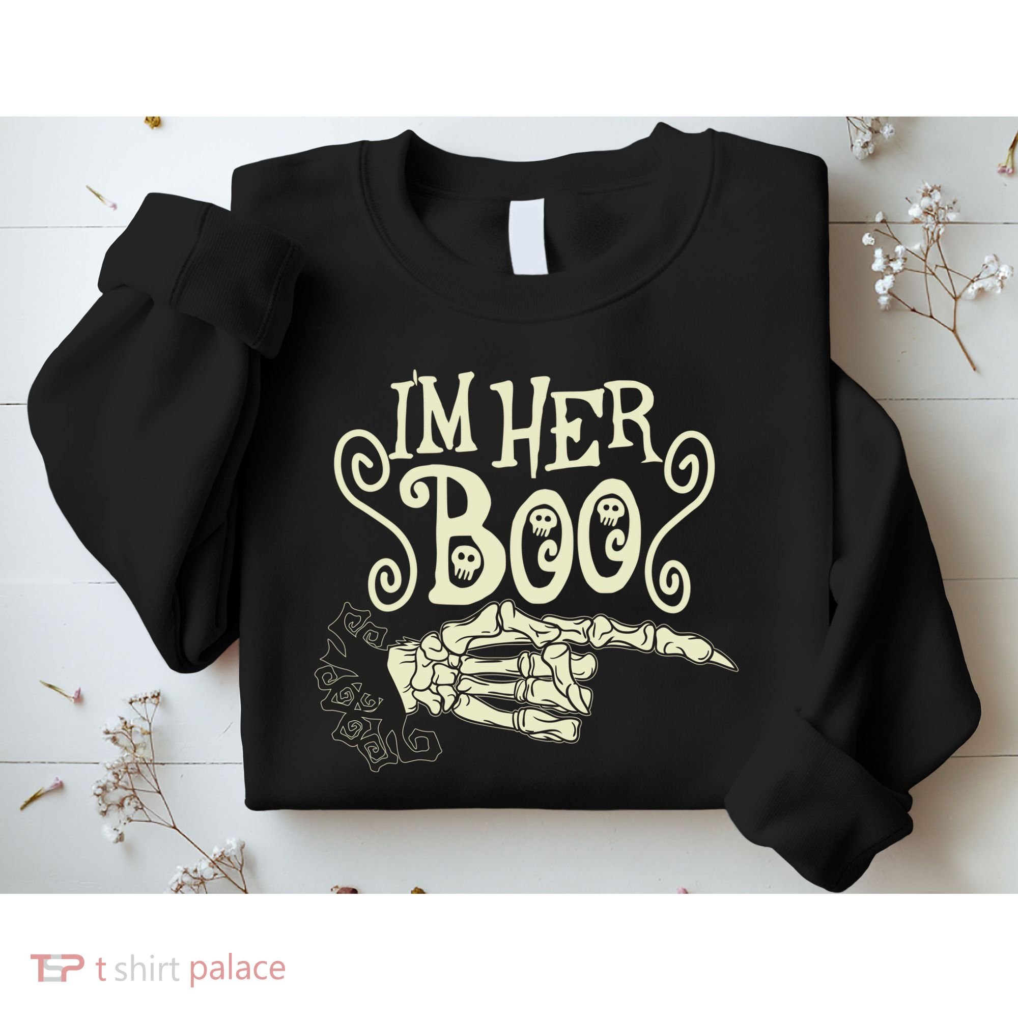 Funny Halloween I'm Her Boo Matching Couple Shirts Sweatshirt