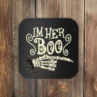 Funny Halloween I'm Her Boo Matching Couple Shirts Coaster thumb 0